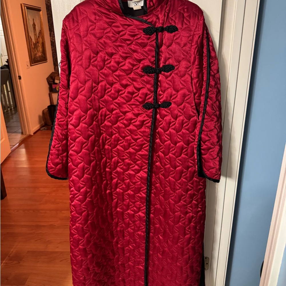 Movie VINTAGE 90'S VALENTINO INTIMO Red Robe CAFTAN GOWN Asian Smoking Jacket M